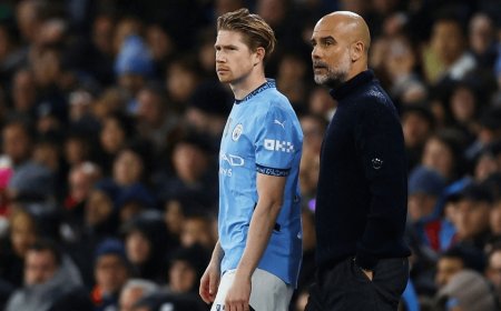 غوارديولا: "من الصعب إيجاد بديل لدي بروين في السيتي"