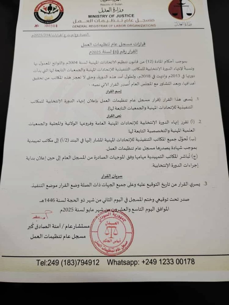 إنتهاء الدورة الإنتخابية للتنظيمات النقابية بالبلاد