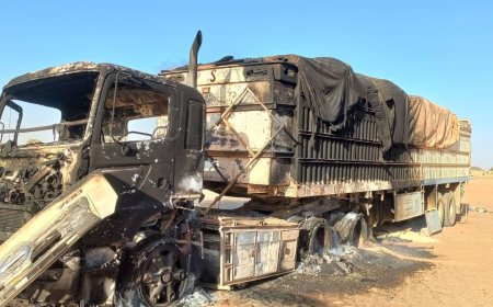 المليشيا تضرم النار في قافلة مساعدات إنسانية