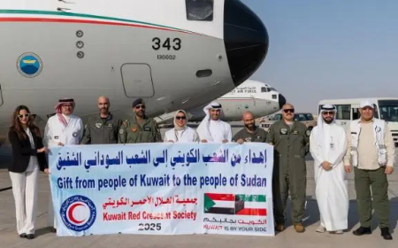تحمل 40 طناً من مواد الإغاثة.. طائرة مساعدات كويتية تصل السودان