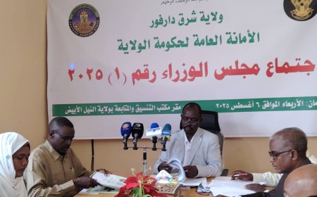 والي شرق دارفور يترأس اجتماع مجلس وزراء حكومة الولاية