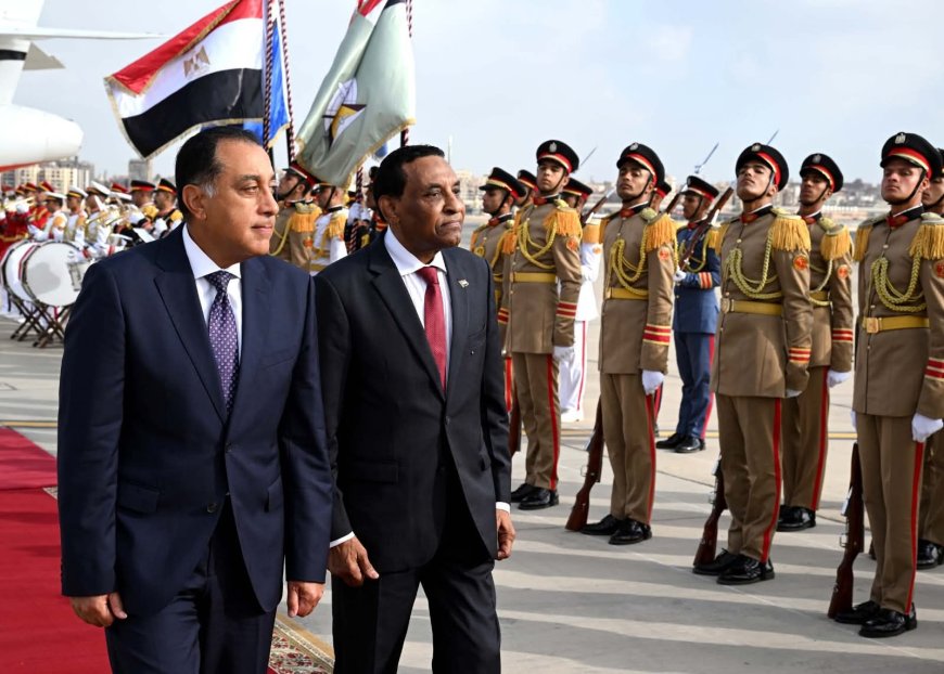 استقبال مهيب لرئيس الوزراء وبدء المباحثات السودانية _ المصرية في القاهرة