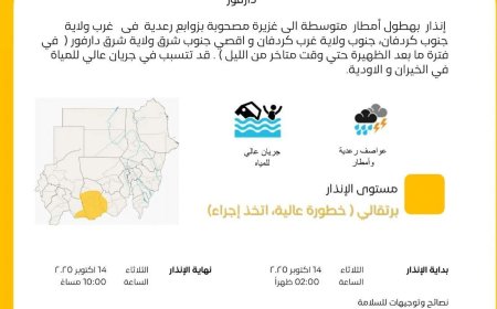 الأرصاد تحذر من أمطار غزيرة في بعض الولايات