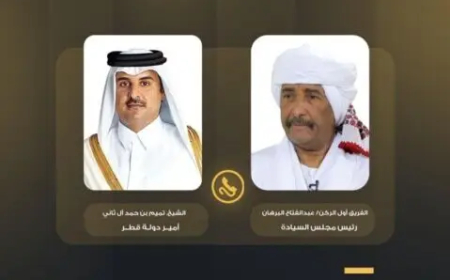 البرهان يجري اتصالاً هاتفياً مع أمير دولة قطر 