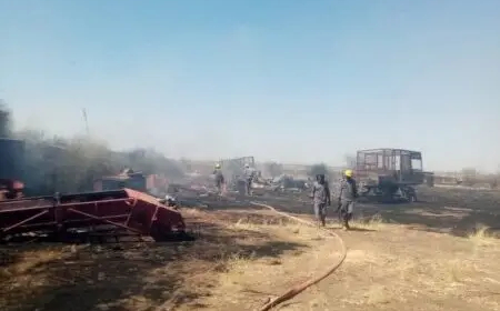 الدفاع المدني يسيطر على نيران «سكر الجنيد» ويمنع كارثة بالجزيرة