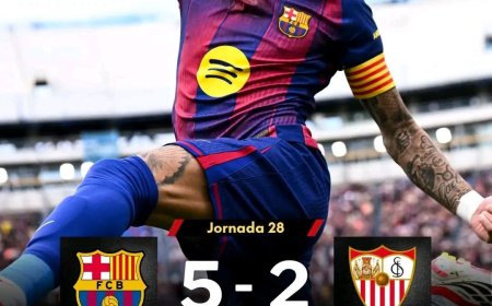 برشلونة يفوز على إشبيلية بخماسية ويحافظ على صدارة الليغا 