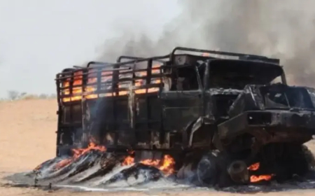 المليشيا تحرق شاحنات محاصيل غرب النهود