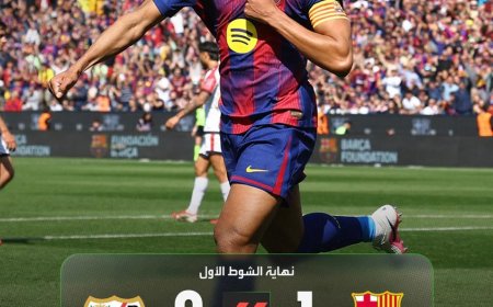 برشلونة يتجاوز رايو فاليكانو بصعوبة ويعزز صدارته لليغا 