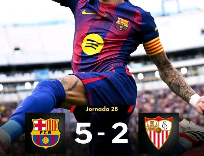 برشلونة يفوز على إشبيلية بخماسية ويحافظ على صدارة الليغا 