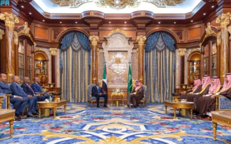 بالقصر الملكي في جدة...مباحثات مشتركة بين البرهان وولي العهد السعودي 