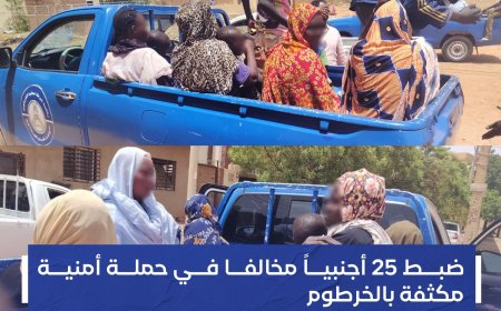 ضبط 25 أجنبياً مخالفاً بالخرطوم